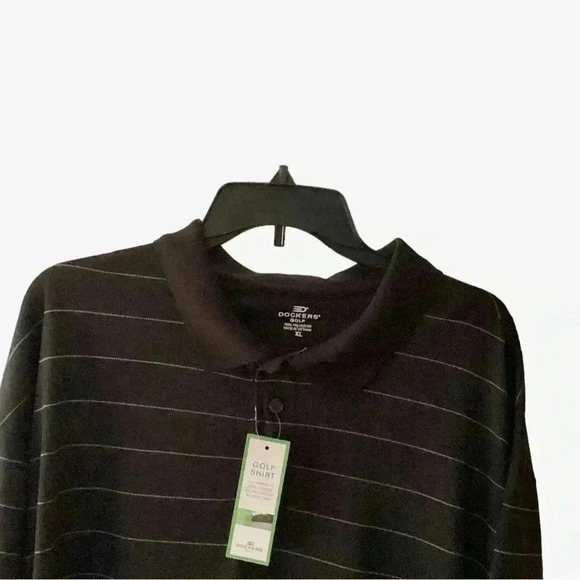 Dockers black stripes Golf Polo Men’s Shirt never been used before. NWT  size XL - Picture 3 of 3